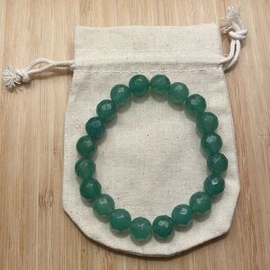 Diamond Cut Natural Jade Gemstone Bracelet